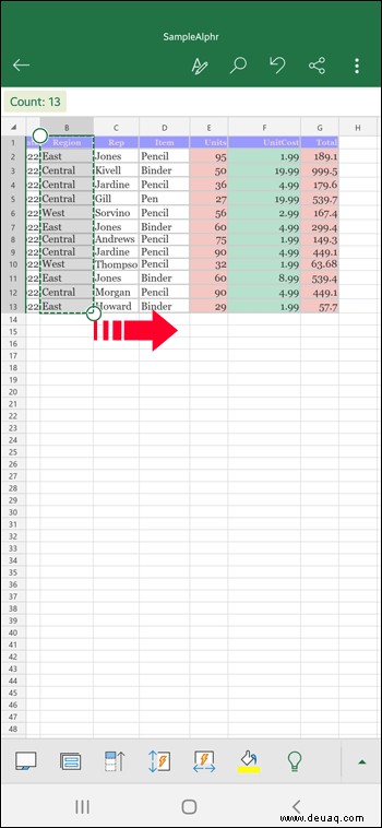 So ordnen Sie Spalten in Excel neu an